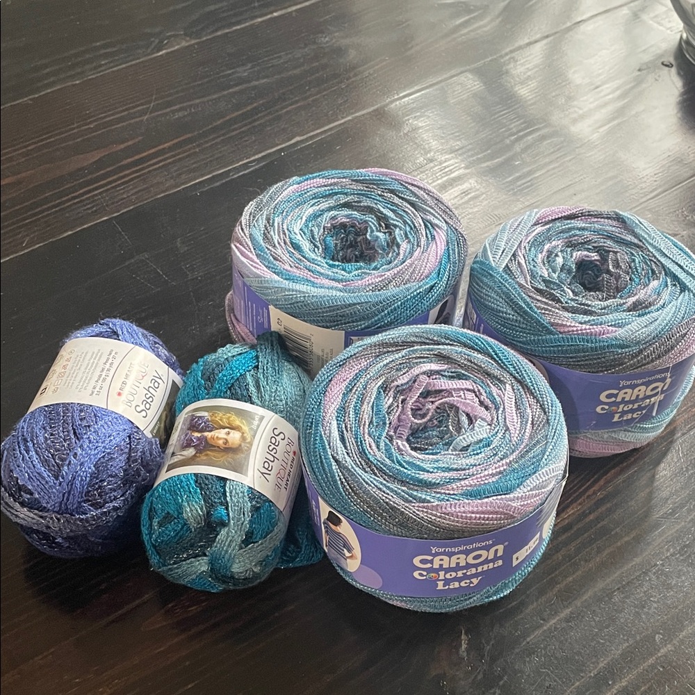 Caron Yarn Collection - Teal and Lavender